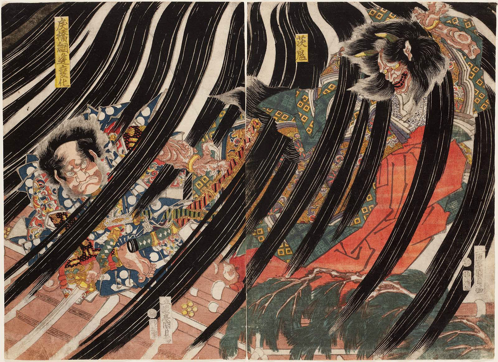 ★骨董 端渓硯 乾隆12年(1747年) 蓮に蛙と巻貝図★ 茨鬼」 「戻橋綱逢変化」 | Cultural Japan