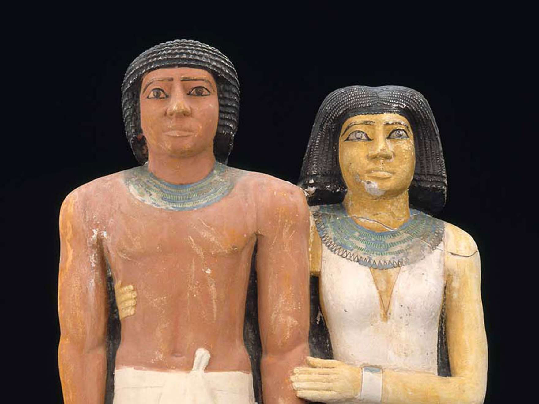 Painted limestone pair statue of ptahkhenwy and his wife essay 03 image