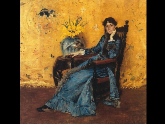 William Merritt Chase, Portrait of Dora Wheeler, 1882–3 Portrait of a woman in blue dress