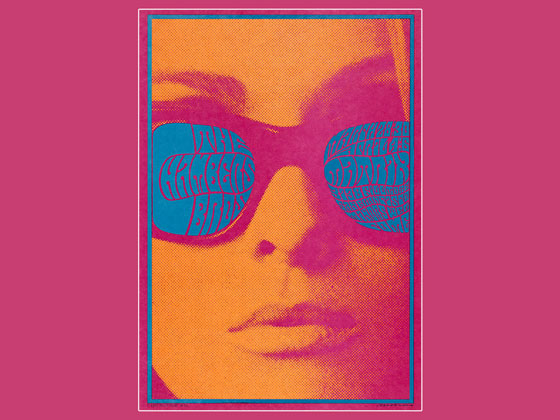 Pink and Neon colored rock poster for "Neon Rose"