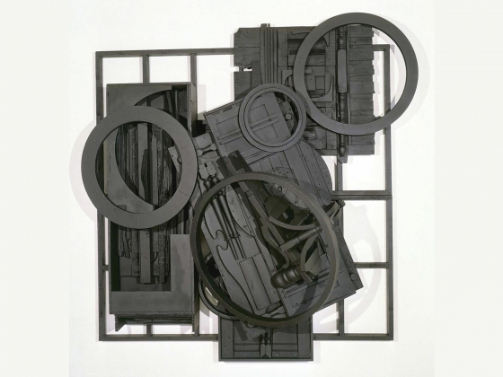 Louise Nevelson, Mirror-Shadow VIII, 1985 Sculpture of scrap wood pieces and wheels