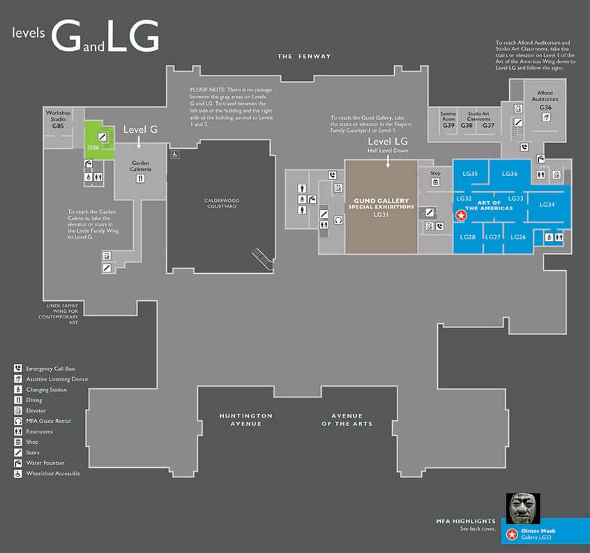 Museum Of Fine Arts Boston Map - Mfa Map Levelglg March2018 