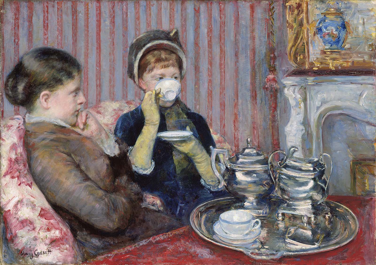 Mary Cassat, The Tea, 1880, Museum of Fine Arts, Boston, MA, USA. drinks in art