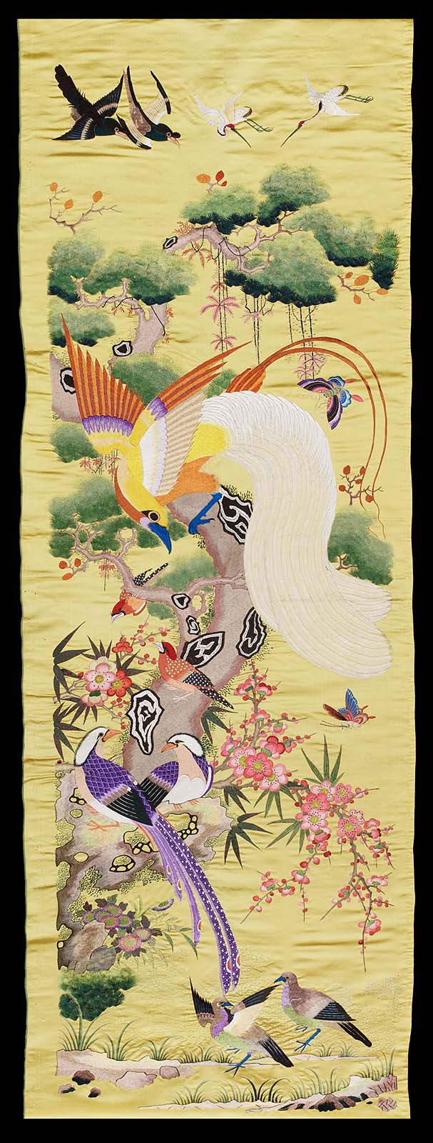 Embroidery panel for a folding screen Museum of Fine Arts, Boston