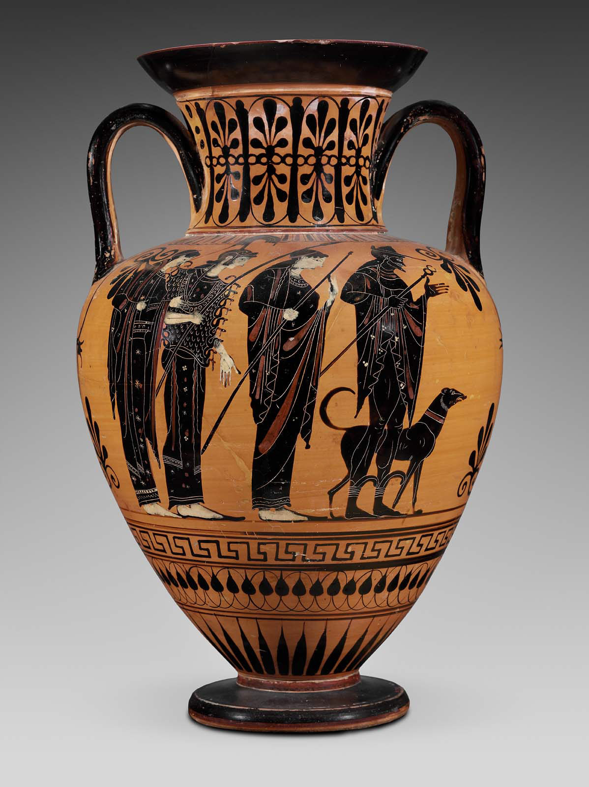 Two-handled jar (amphora) depicting the Judgment of Paris and the