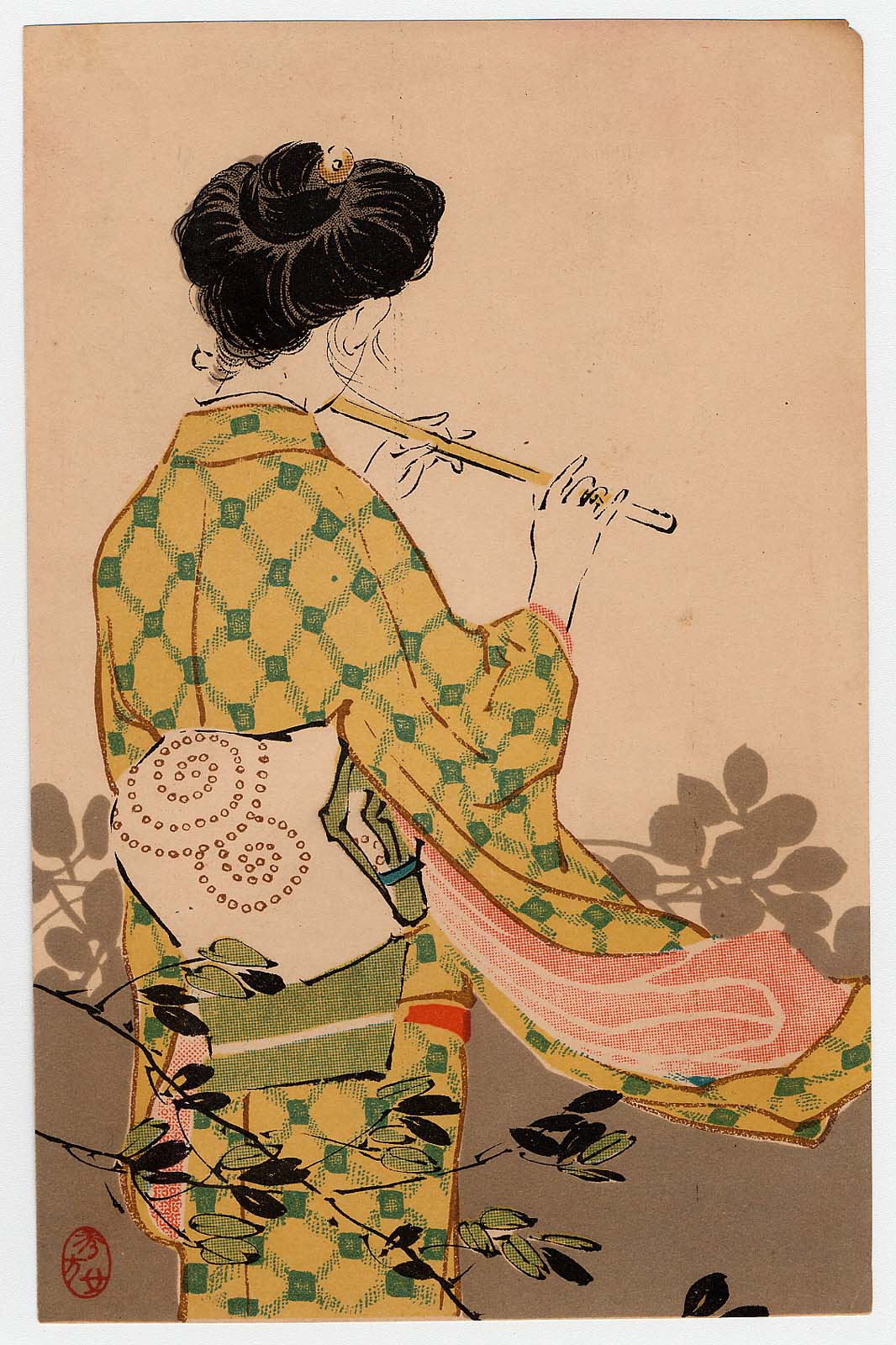Woman Playing the Flute from Jogaku sekai Museum of Fine Arts, Boston