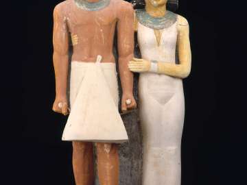Painted limestone pair statue of ptahkhenwy and his wife essay 06 picture