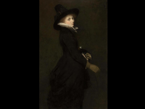 William Merritt Chase, Ready for the Ride, 1877 Portrait of 19th century woman